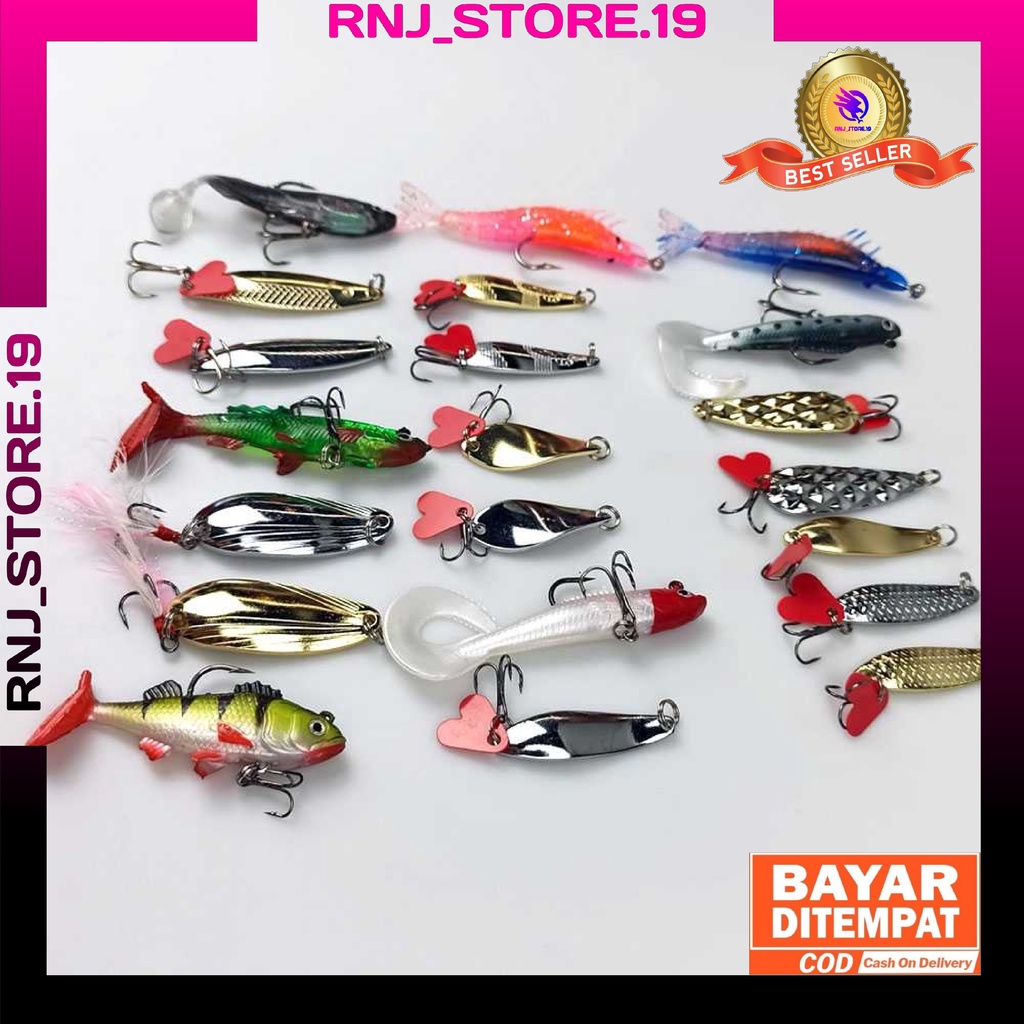 Umpan Pancing Baitcasting Set/Umpan Pancing Tiruan Set/Lure Pancing Baitcasting Jigging Popping Set/