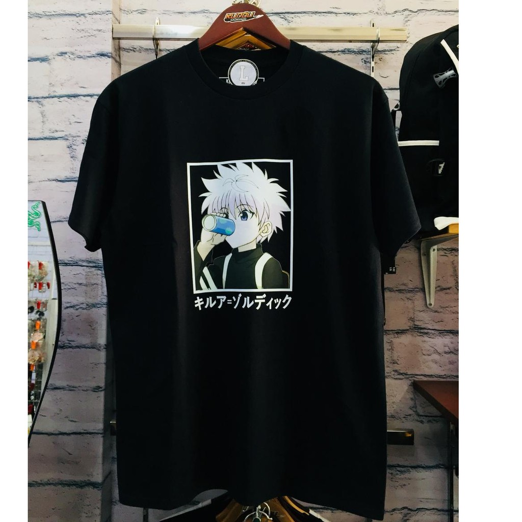 Tshirt Killua Zoldyck Chibi Black HxH Character Anime