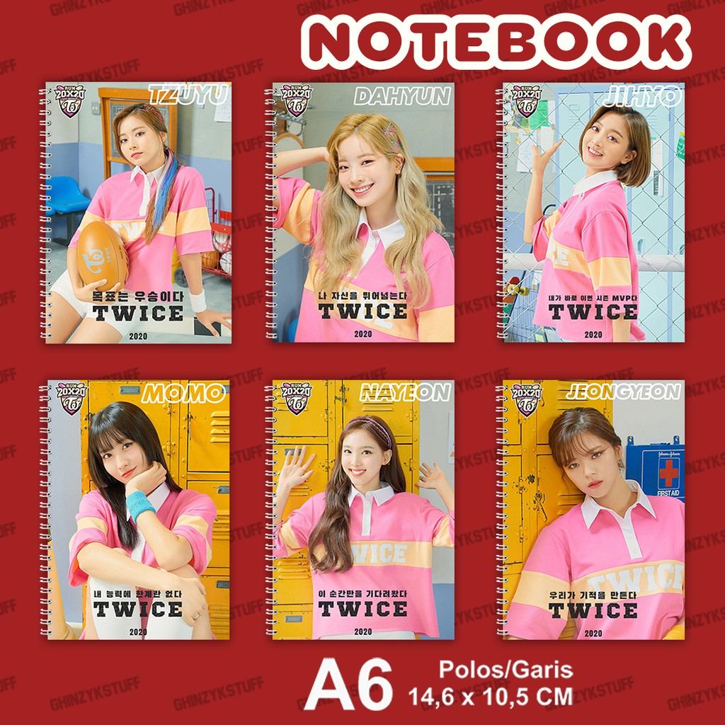 

Notebook A5 (14,8x21cm) TWICE Girlband KPOP 2020 University Rugby Team