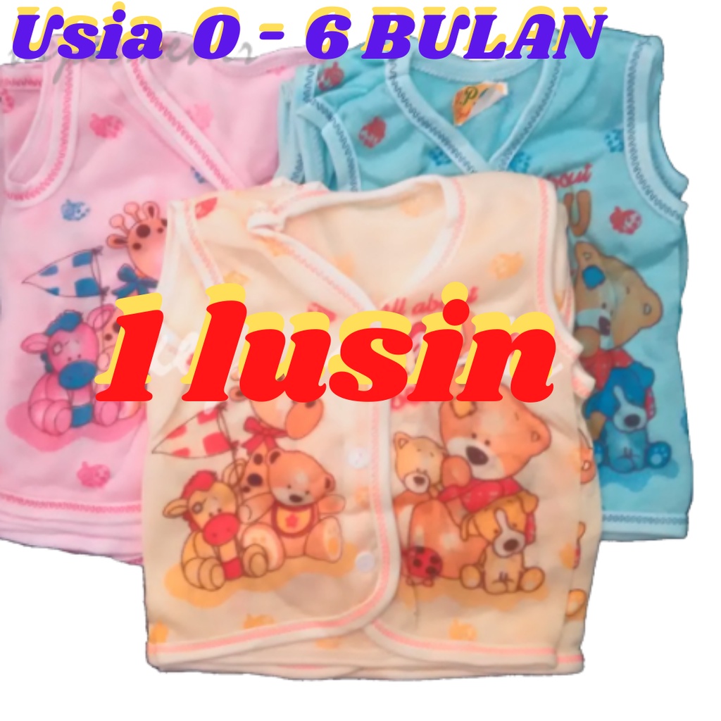 BAJU BAYI CEWEK COWOK LAKI LAKI PEREMPUAN 0 6 BULAN/BAJU BAYI TANPA LENGAN LUSINAN 1 LUSIN/OPC