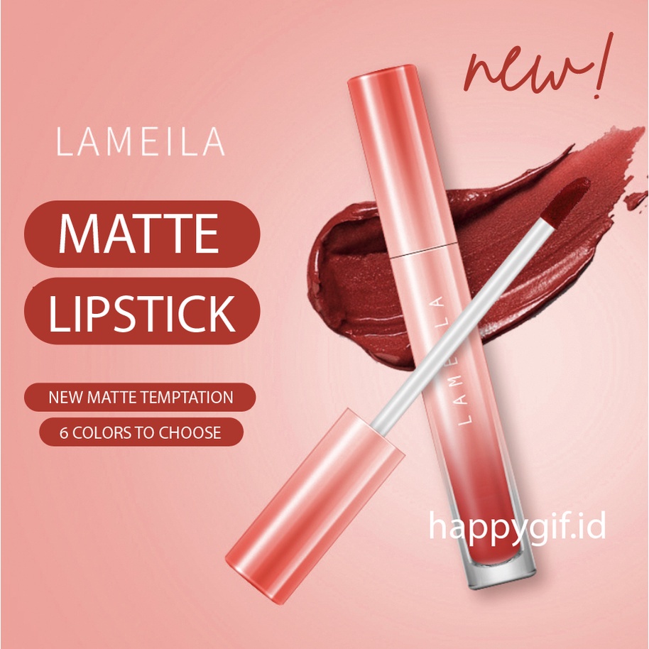 LAMEILA Lip Glaze Hot Pink Matte Lipstick Lip Gloss Lipstik Membuat Bibir Menjadi Lebih Terlihat Cantik Dan Berwarna LA140