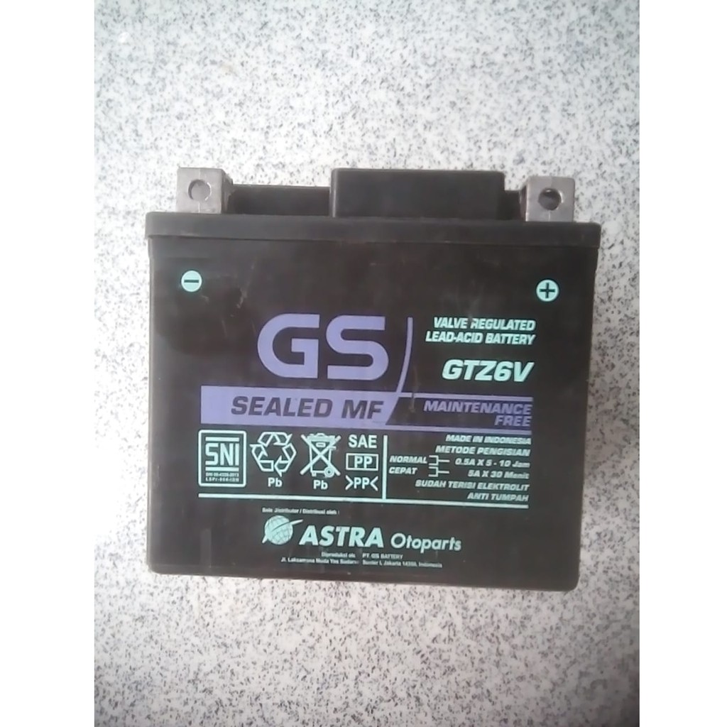 Jual AKI KERING GS ASTRA - GTZ6V / YUASA YTZ6V | Shopee Indonesia