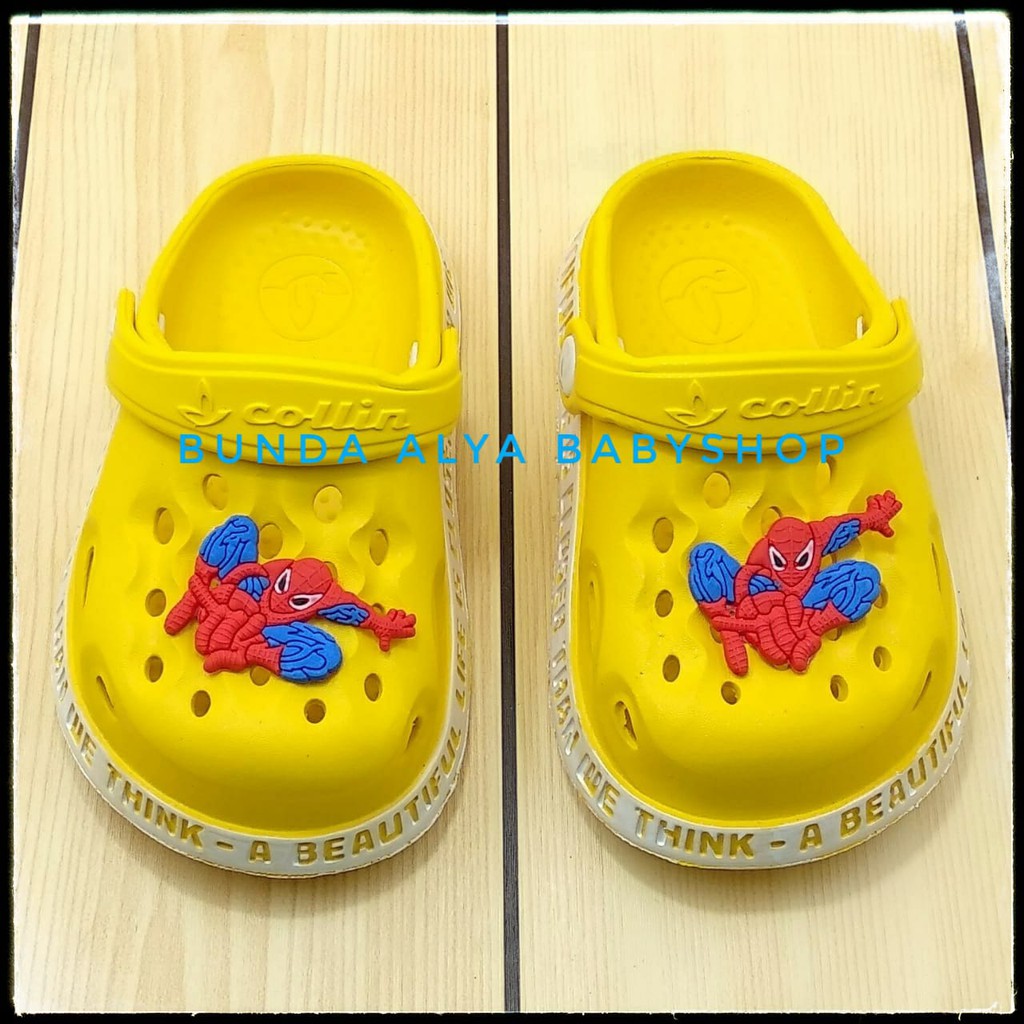 Sendal Anak Laki Laki Usia 1 2 3 4 5 Tahun KUNING Motif Kartun Karet - Sepatu Sandal Anak Cowok Karet Anti Licin Size 18 - 29