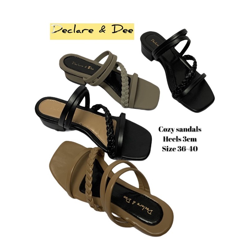 DECLARE &amp; DEE COZY SANDALS HEELS WANITA 3CM