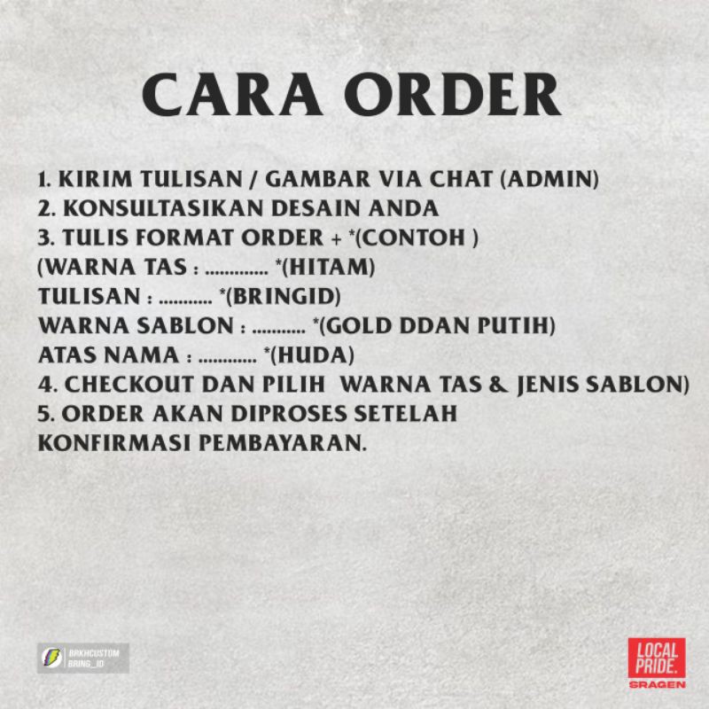 SLINGBAG CUSTOM (SESUAI KEINGINAN)