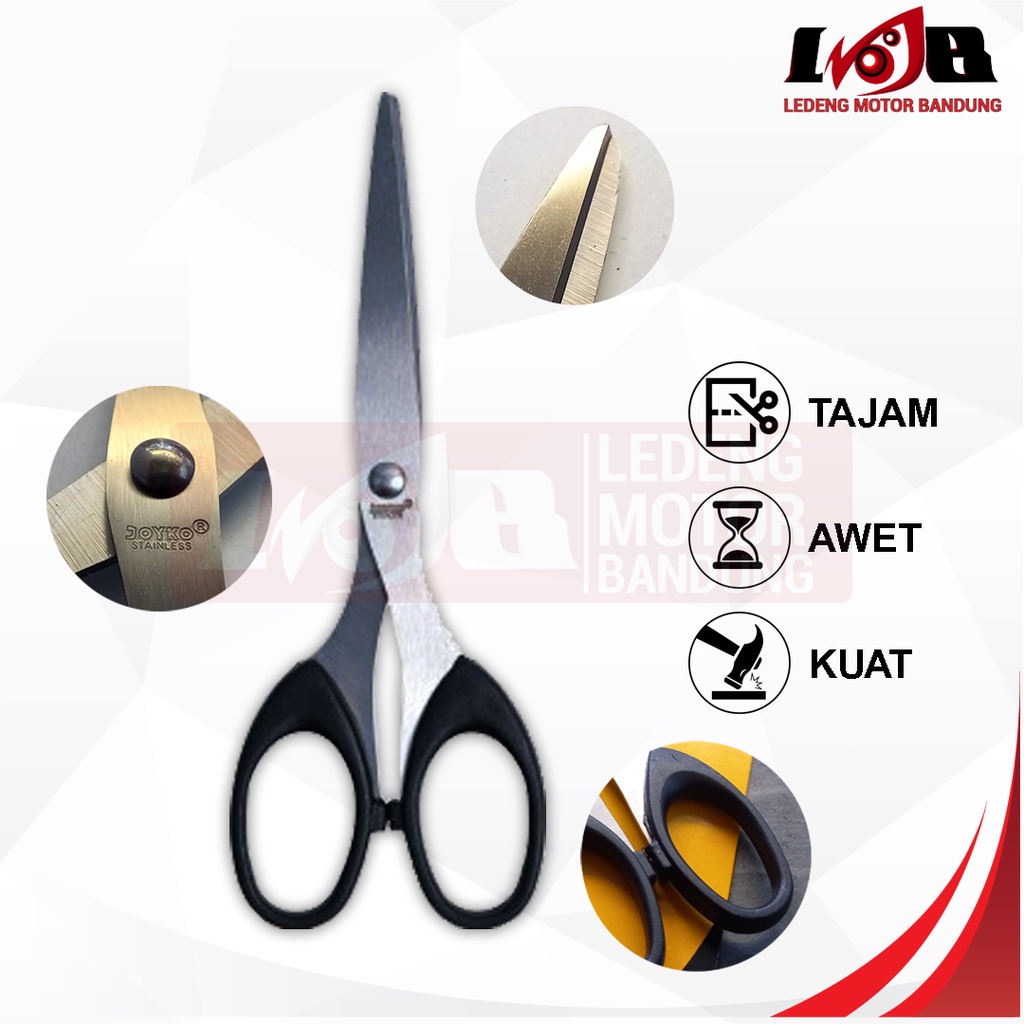 

Joyko Gunting Sedang SC 838 Stainless Steel Scissors Pemotong Kertas Kain Multifungsi