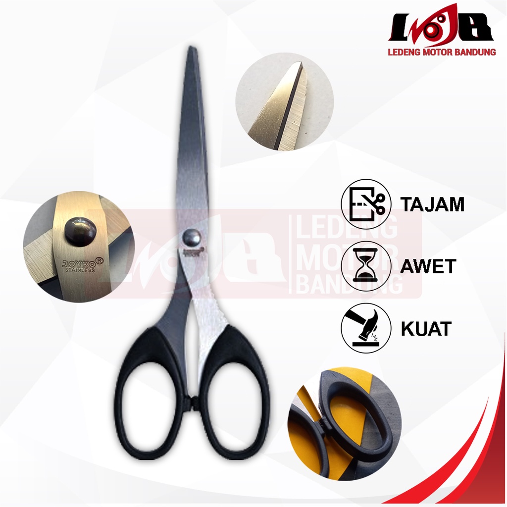 Joyko Gunting Sedang SC 838 Stainless Steel Scissors Pemotong Kertas Kain Multifungsi