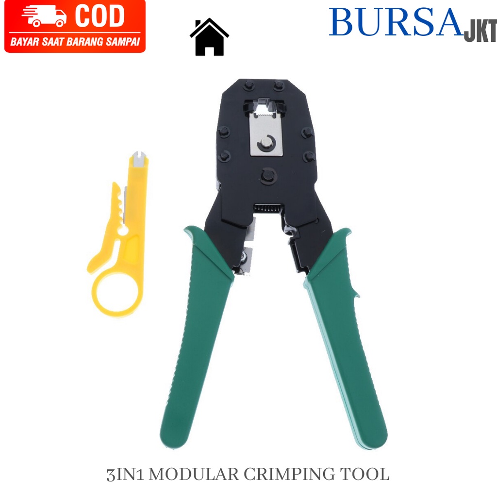 CRIMPING TOOL RJ45 RJ11 LAN TELEPON TANG TRIPLE 3 HOLE