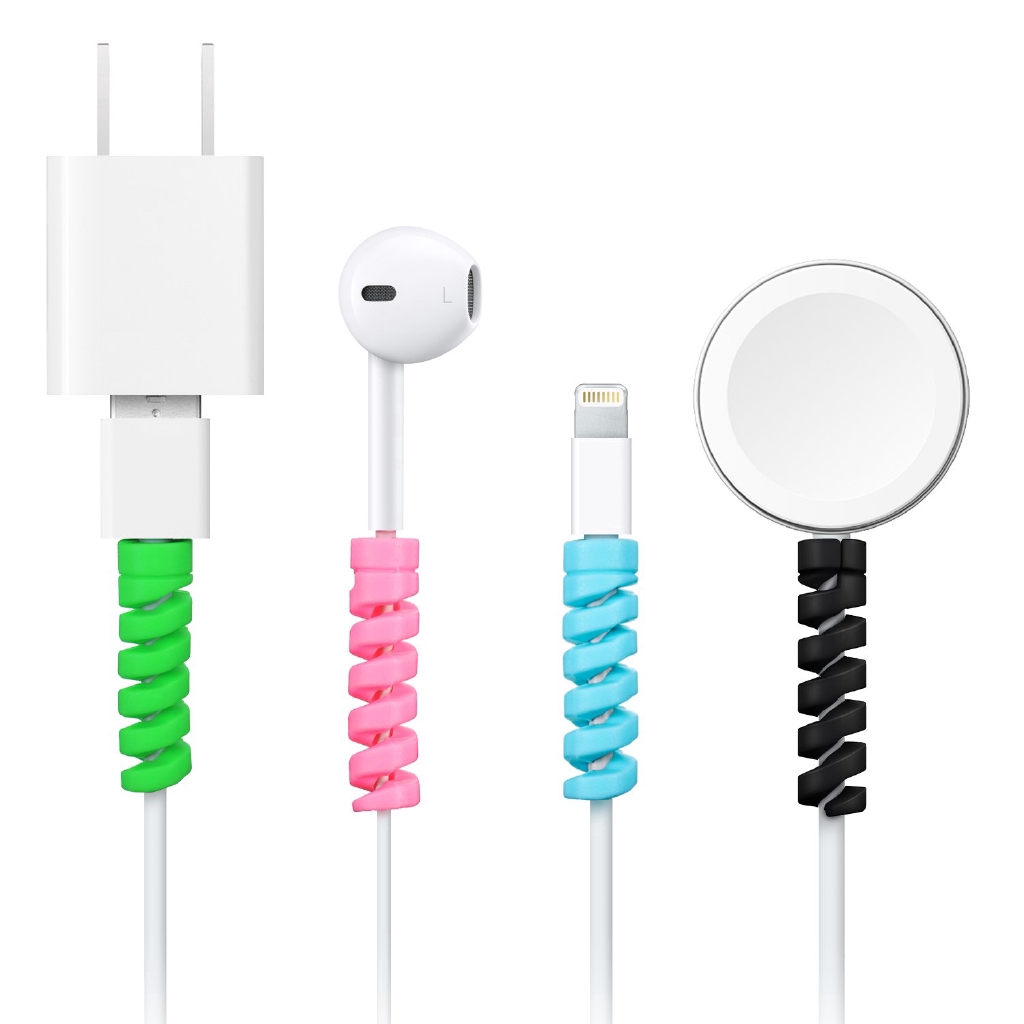 1Pcs Charging Cable Protector,Earphone Data Line Spiral Protector,Silicone Cable winder Protective