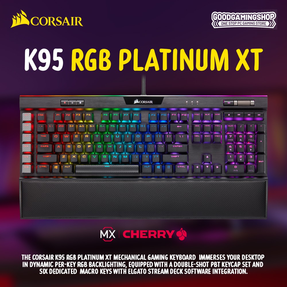 Corsair K95 Platinum Xt Blue Switch Gaming Keyboard Shopee Indonesia