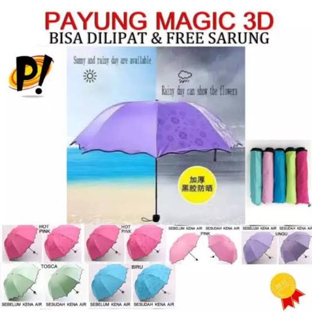 PAYUNG LIPAT AJAIB MAGIC UMBRELLA 3D ANTI UV