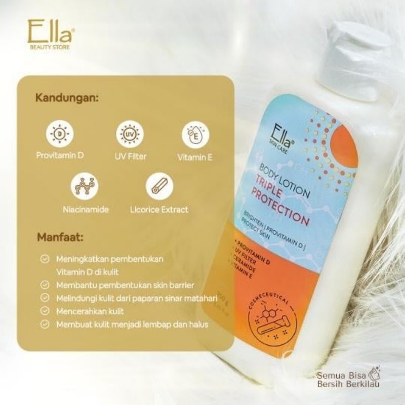 body lotion ella skincare /  handbody pemutih dengan triple protection