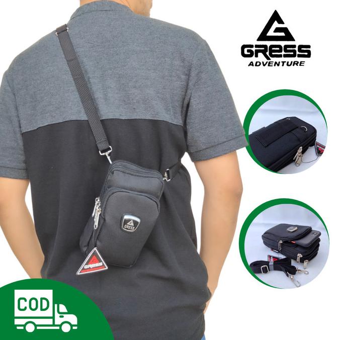 Tas Selempang Tempat Hp Pria Kanvas Distro Terbaru Gress