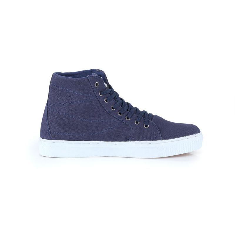 New Sepatu Pria Exclusive Sepatu Boots Navy Terbaru Original Casual Semi Bot Distro Bahan Kanvas Sol Dijahit