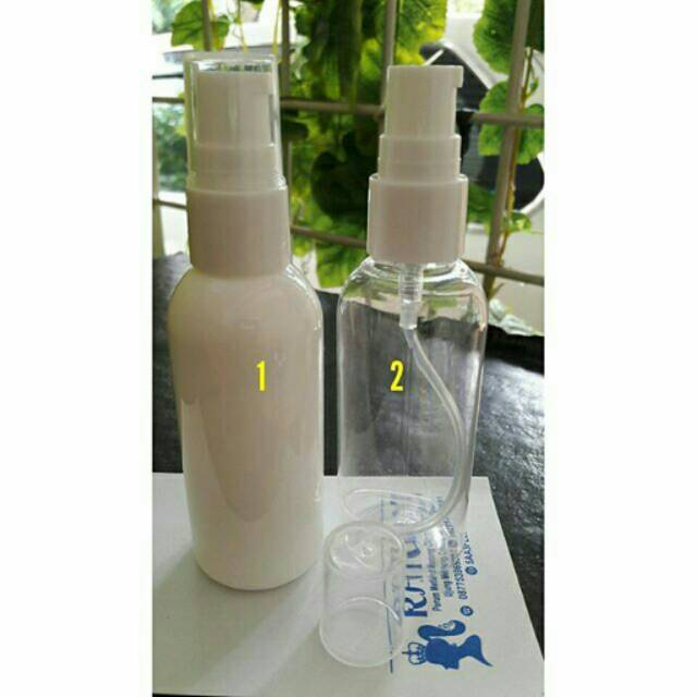 Botol 60 ml pet plastik putih,bening pump