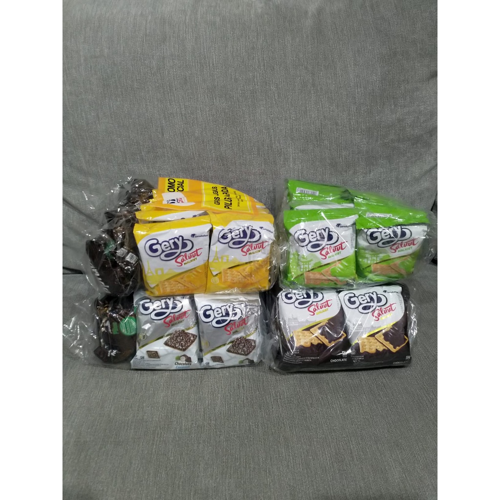 

Gery Saluut Malkist ( isi 20 ) SACHET RENCENG Salut - Cokelat Kelapa Keju Matcha