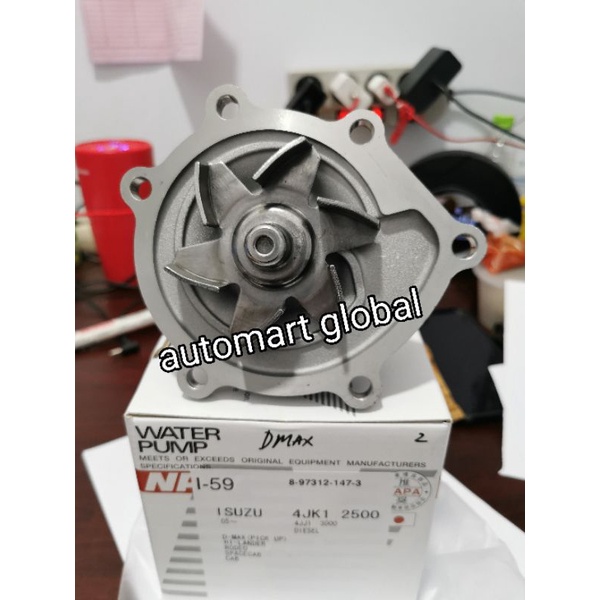 water pump pompa air isuzu dmax 3.0 4jj1 4jk1 8-97132-147-3 i59 npw japan