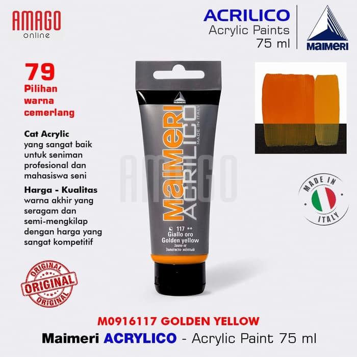 MAIMERI ACRILICO - ACRYLIC PAINT - GOLDEN YELLOW - 75ML - M0916117