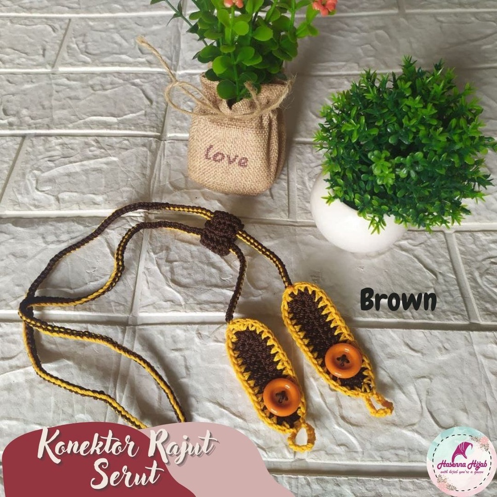Konektor Serut Rajut 2in1 Masker Hijab Hand Made Pengait Masker Kalung