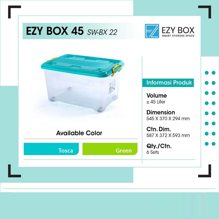 

Container Plastik Biggy Ezy Box Sw-Bx 22 Cb 45 Liter - Khusus Gojek Promo