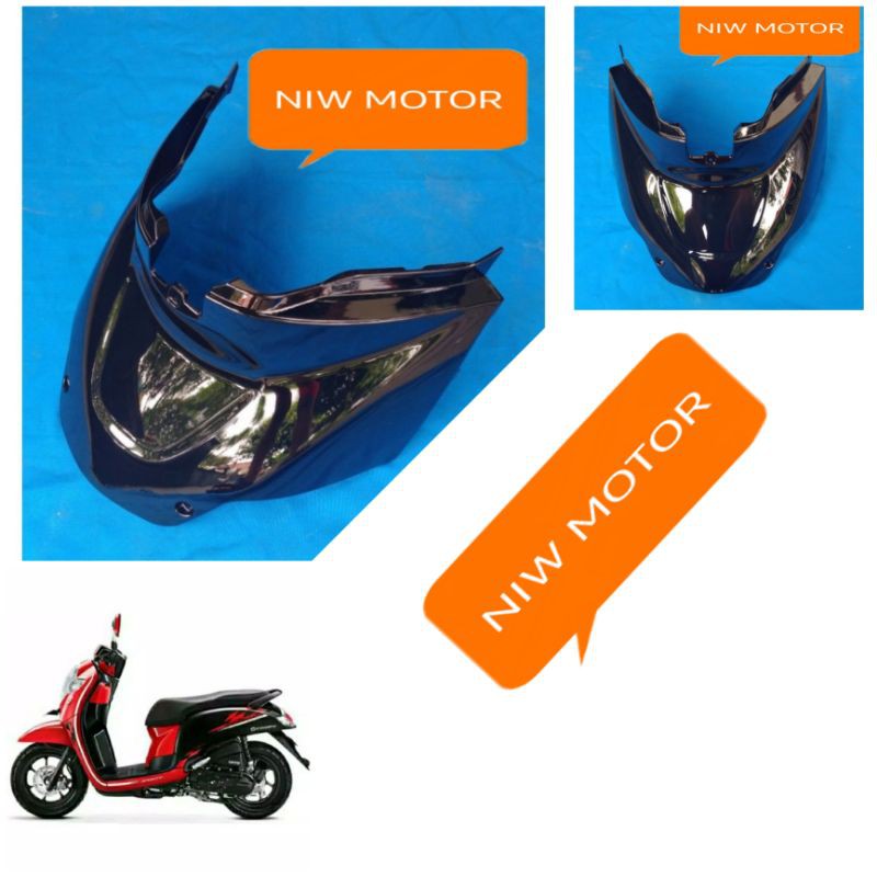 Cover Tangki Tutup Mesin Bawah Jok all new scoopy fi esp led th 2018-2020 hitam lokal