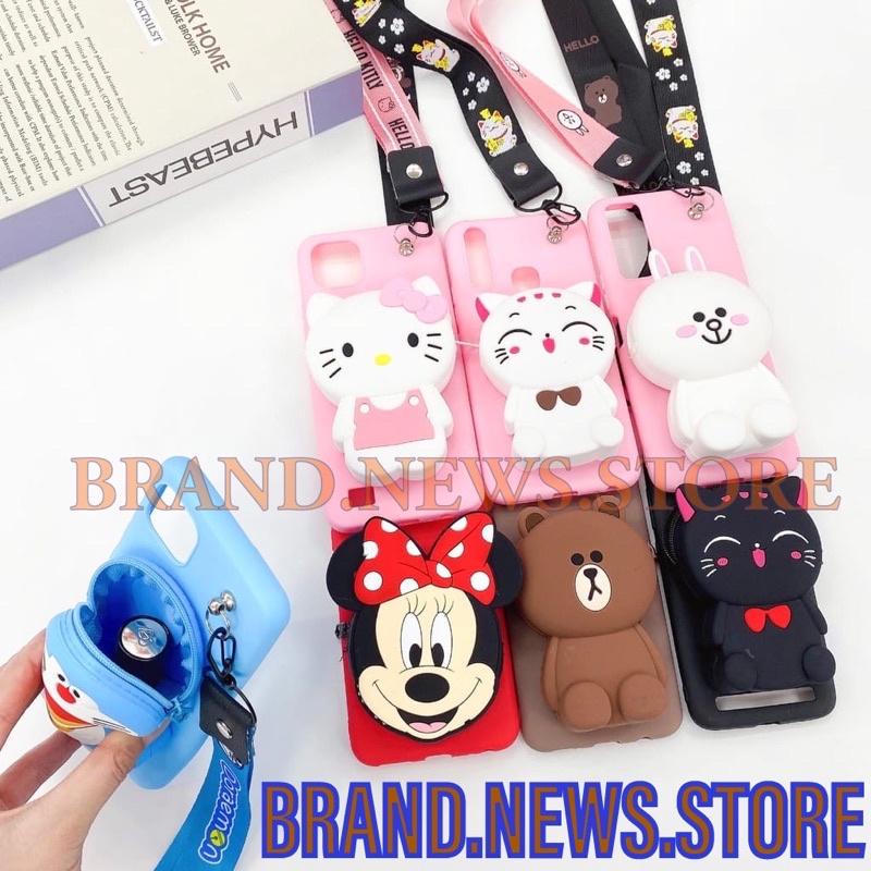 VIVO Y11 Y12 Y15 Y17 Y12I Y20 Y20I Y20S Y12S Y20S G/SOFT CASE KARAKTER DOMPET + GANTUNGAN TALI HP BONEKA COIN/TAS