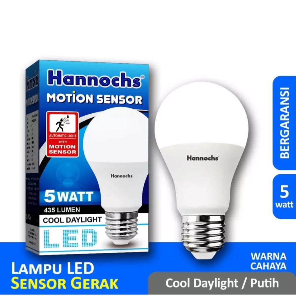 Hannochs Lampu LED Sensor Gerak / Motion Sensor 5 Watt - Cahaya Putih