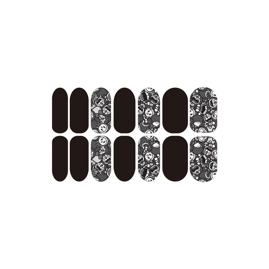 

POTATOO Nail Doraemon Dorami Black White Temporary Tatto Sticker