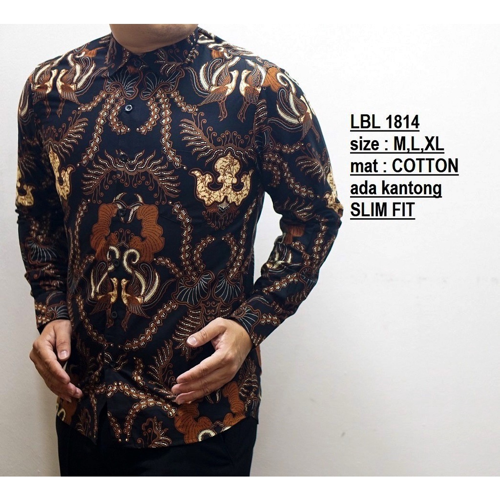 KEMEJA BATIK PRIA SLIM FIT BAJU BATIK PRIA SLIM FIT PREMIUM LBL1814