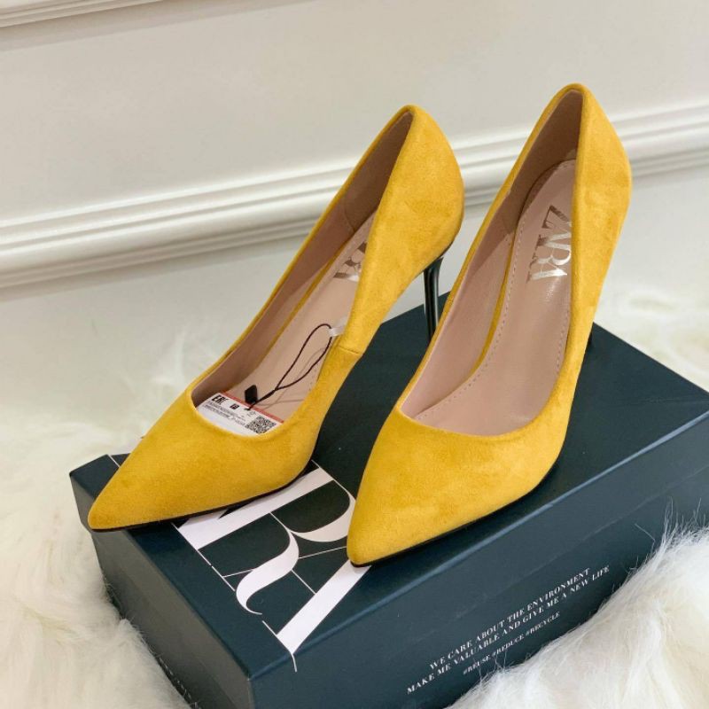Sepatu Wanita ZR-151 Metallic Leather High Heeled Pumps