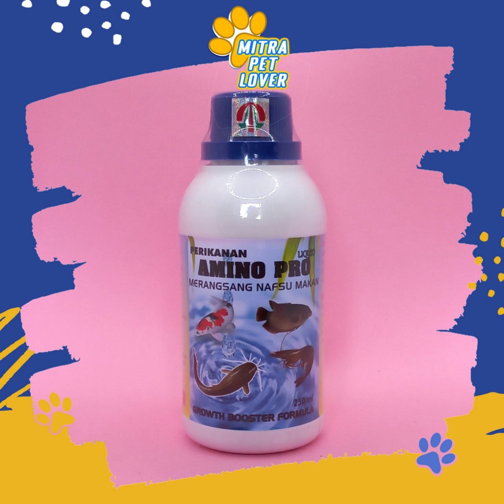 VITAMIN PERTUMBUHAN IKAN - AMINO PRO LIQUID 250 ML ORIGINAL - FISH SUPLEMEN PERANGSANG NAFSU MAKAN CEPAT TUMBUH BESAR SEHAT ANTI STRESS MENGANDUNG PROTEIN