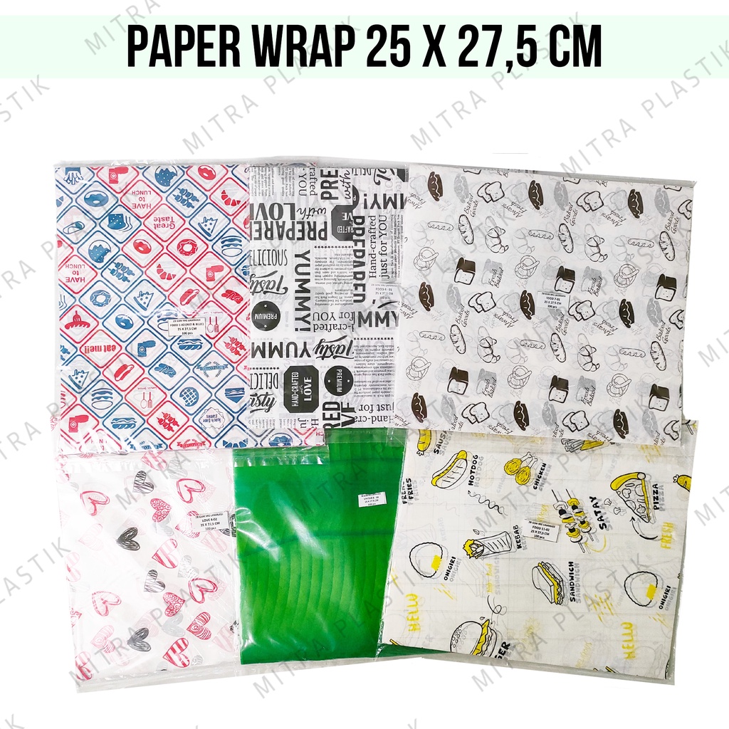 Jual Kertas Nasi Motif 25x27,5 cm Paper Wrap 100 pcs Printing Laminasi ...