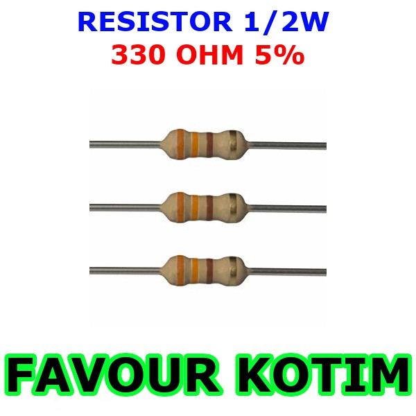 Resistor 330 Ohm 1 2 Watt 5 R 1 2 W 0 5w 5 Persen Fvkotim Shopee Indonesia