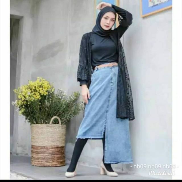Rok jeans zigzag