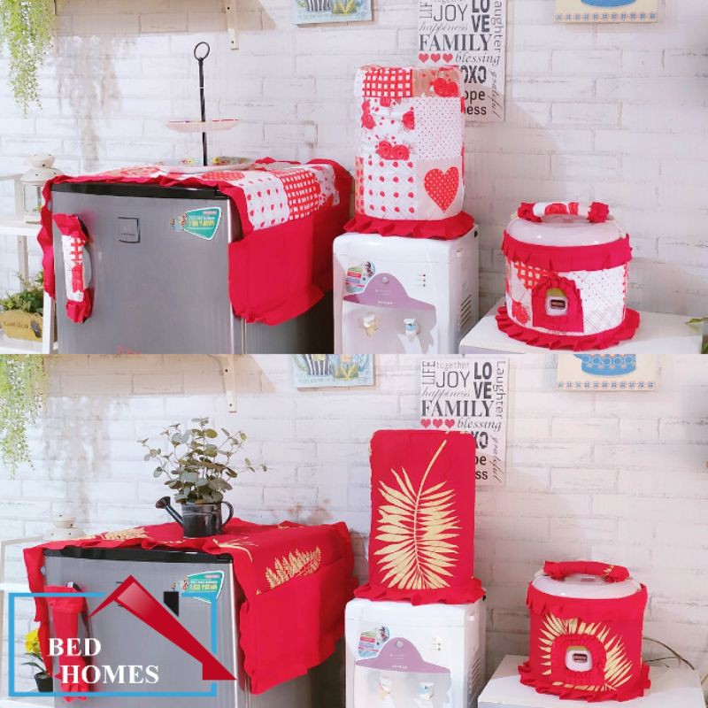 GKM busa 5mm Sarung Galon, tutup kulkas, sarung magicom Bunga merah