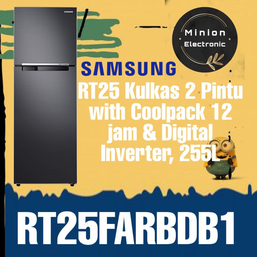Samsung RT25FARBDB1 Kulkas 2 Pintu, Digital Inverter 255L