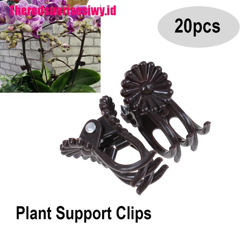 【Theredsunrisesiwy.id】20pcs Plant Support Clips Garden Clips Flower Orchid Stem Clips Vine Support