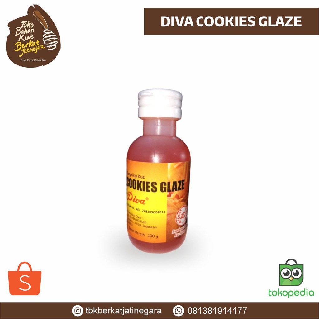 DIVA COOKIES GLAZE 100 GR / PENGKILAP ROTI KUE KERING NASTAR COOKIE GLAZE