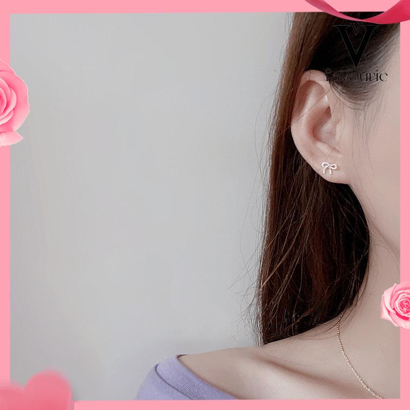 [COD]S925 Silver Stud Earrings untuk Siswa Perempuan Anting Desain Kecil Serbaguna Sederhana-FA