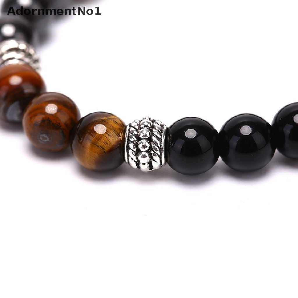 (AdornmentNo1) Gelang Manik Batu Hematite Obsidian Tiger Eye Alami Untuk Wanita