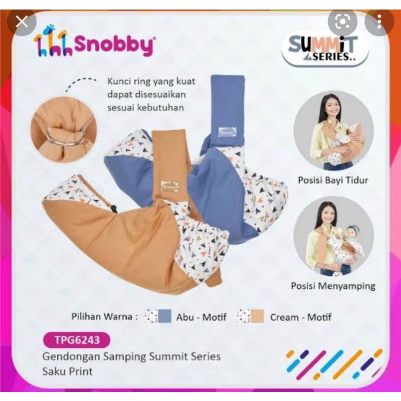 Snobby Gendongan Bayi Samping Topi Print Summit Series - TPG 6243