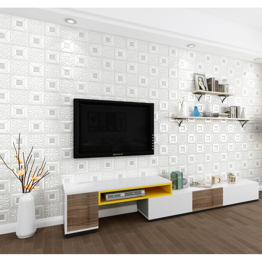 Wallpaper dinding 3D Wallpaper Foam Wallpaper timbul Motif Batik Brickfoam 70Cmx70Cm Wallsticker