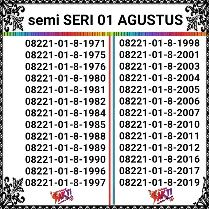 TELKOMSEL SERI TAHUN 01 AGUSTUS 01 08 COMBO SAKTI
