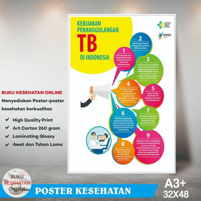 

Poster Kesehatan KEBIJAKAN PENANGGULANGAN TB - LAMINATING GLOSSY SALE