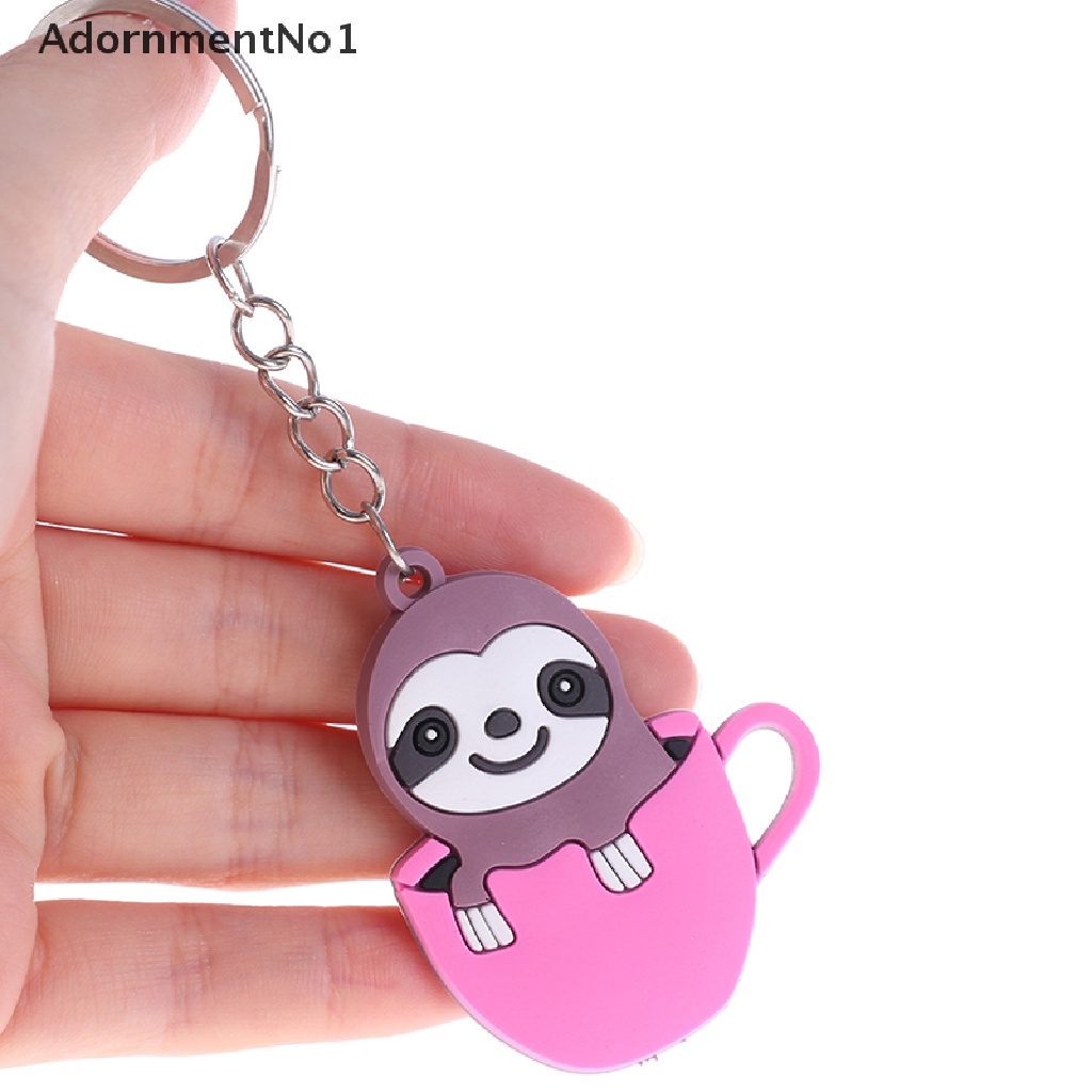 (AdornmentNo1) Gantungan Kunci Bentuk Sloth Bahan PVC Untuk Dekorasi Tas / Handphone