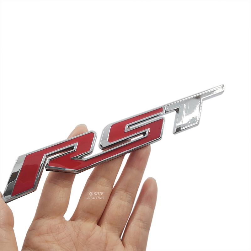 1pc Stiker Emblem / Badge Tulisan RST Bahan Metal Untuk Dekorasi Mobil Chevrolet RST