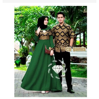 TERBARU Baju Couple Muslim Set Gamis Koko Pasangan suami  