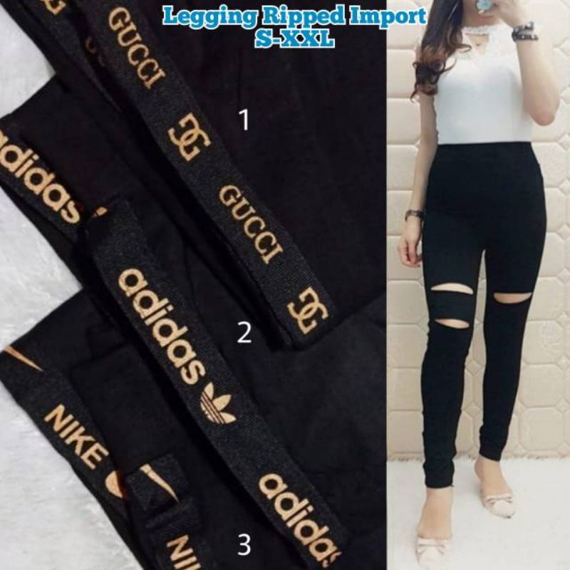 Legging Sobek Premium Ripped 3 Dan 6  Jumbo Fit S-XXL