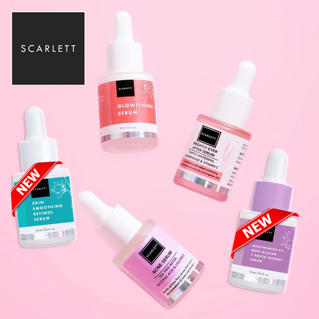 Scarlett Whitening Brightly Ever After Serum &amp; Acne Serum | Acne To Glow | Niacinamide 5% Beta Glucan 7 Phyto Extract Serum | Skin Smoothing Retinol Serum | Brightening To Glow Mini