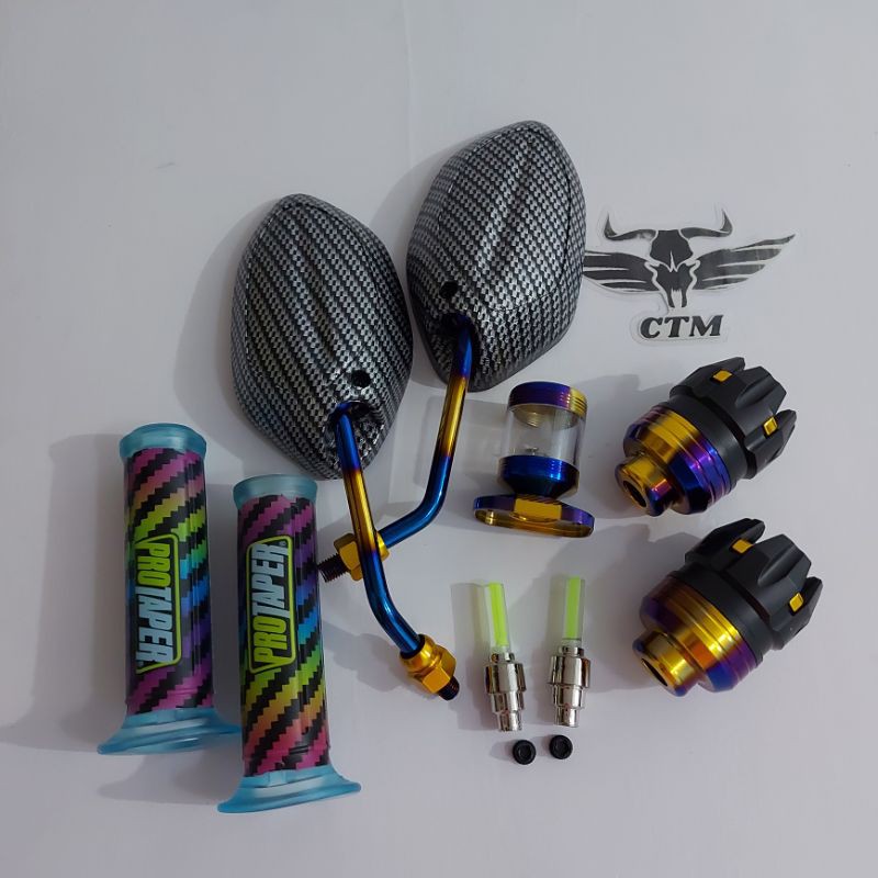 [PAKET 4X] SPION BEAT TWOTONE + GRIP PELANGI + STEMPEL KACA TWOTONE + JALU AS DAN BONUS TUTUP PENTIL